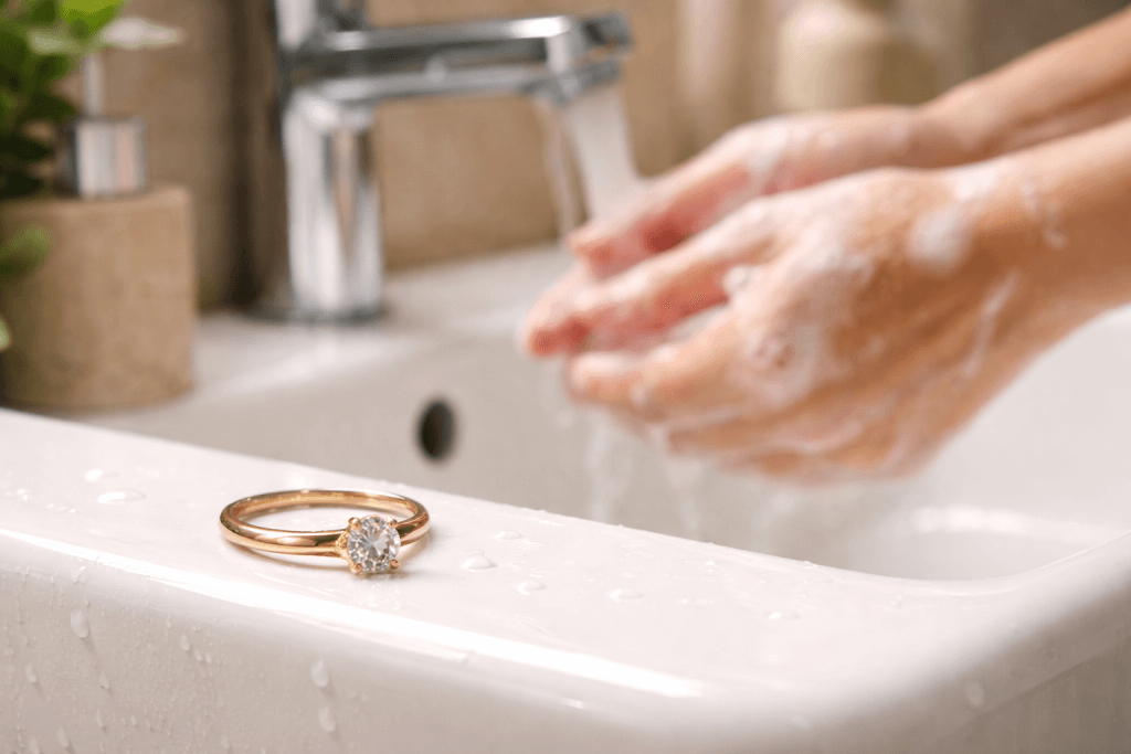 dbanie o pierścionki na co dzień - zdjęcie do mycia rąk